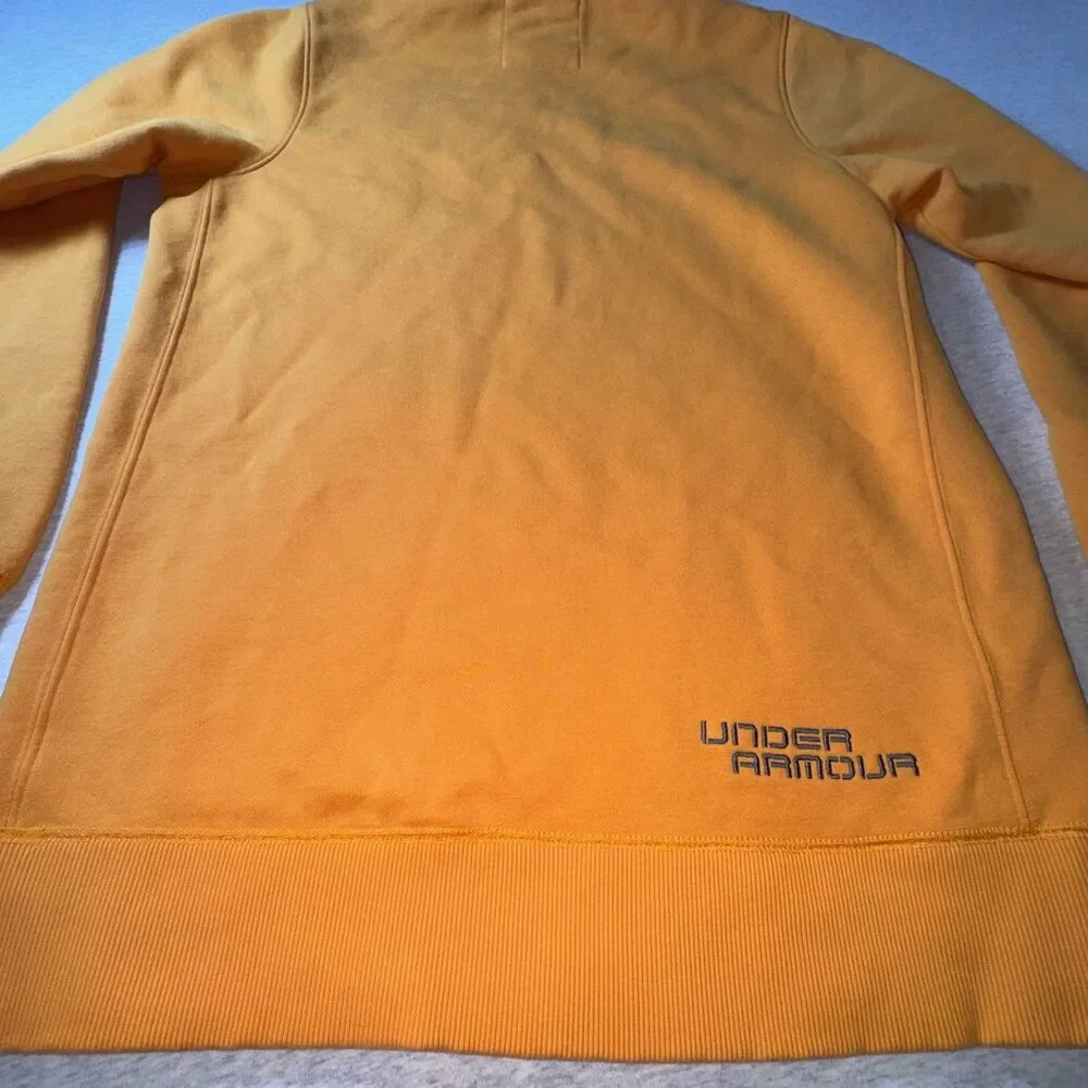 Mens Under Armour UA Storm Size Med Orange Loose Fit Pullover Hoodie Sweatshirt